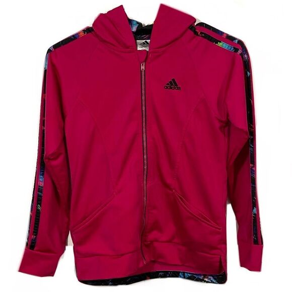 Adidas Girl’s Full Zip Activewear Hoodie - Picture 1 of 5
